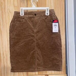 Chaps walnut corduroy skirt